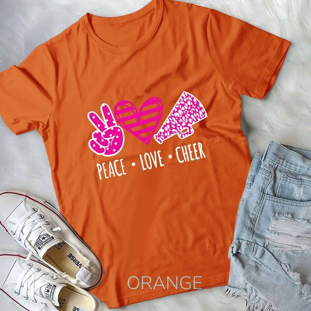 PEACE LOVE CHEER Cheerleader Teen Girls Funny Cheerleading Unisex T-shirt