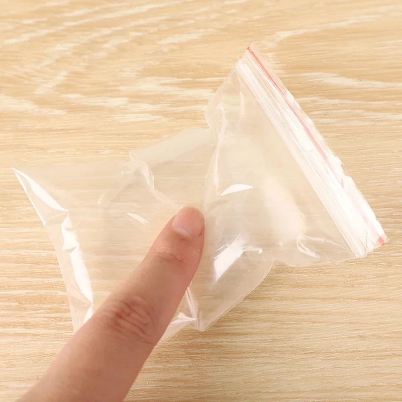 100PCS Transparent Zip Bags Food Jewelry Vacuum Storage Bag Plastic Thicken Reclosable Poly Bags Kitchen Storage Package Bags