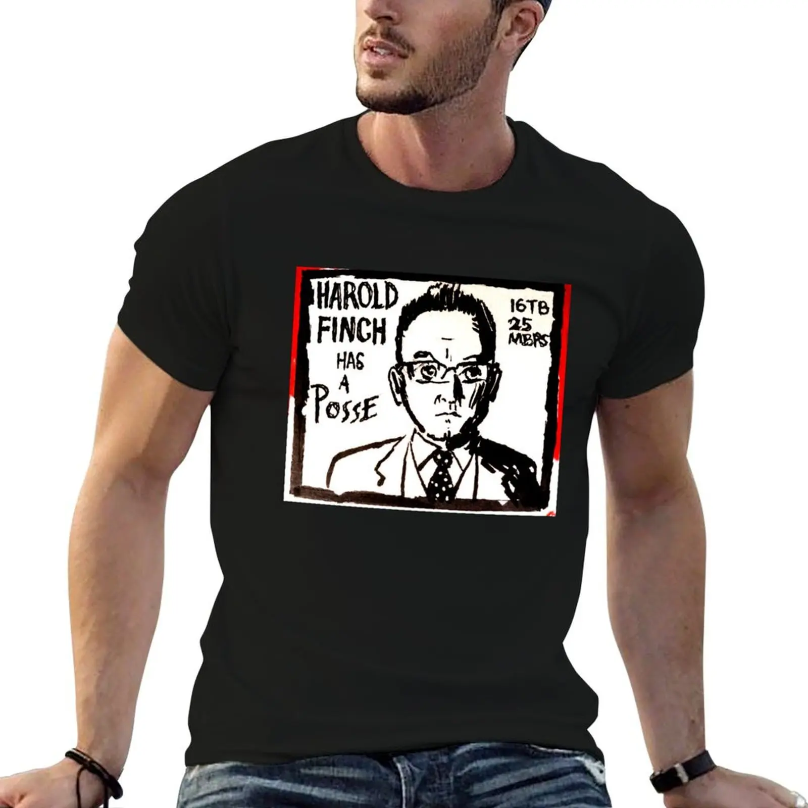 Harold Finch has a Posse T-Shirt graphic t shirt vintage man clothes plus size tops t shirts for men pack