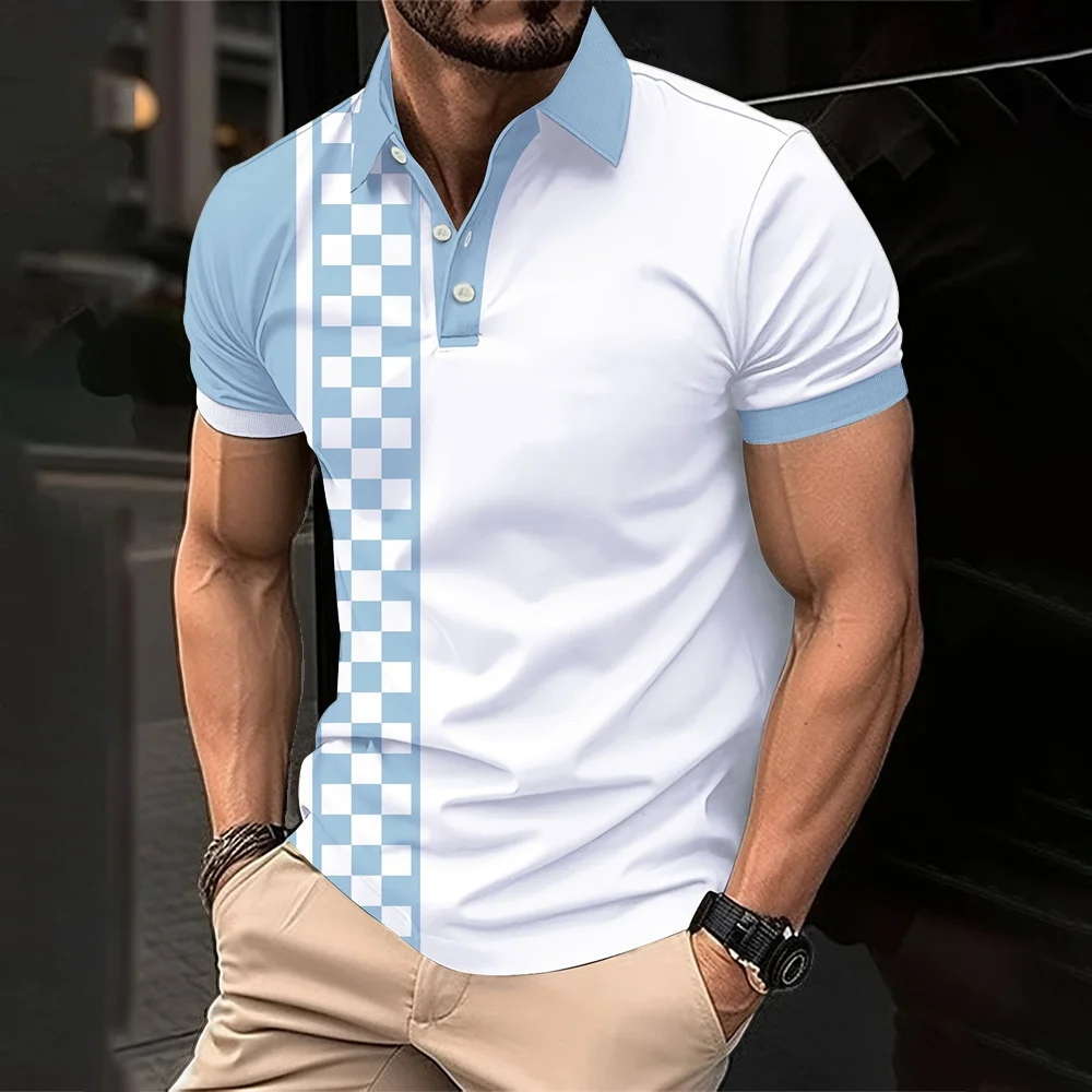 

Men's Button Polo Summer Short Sleeved Fashionable Short Sleeved Top Men's Clothing Retro Polos T-shirts for Men Polo Shirt Man
