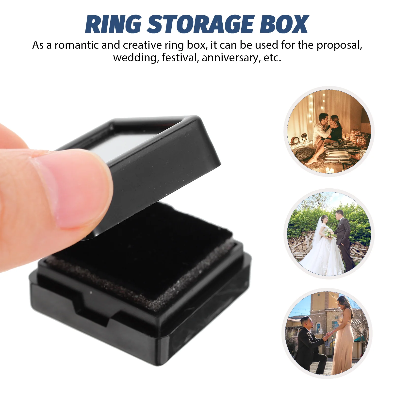 

20 Pcs Storage Case Acrylic Ring Box Romantic ganizer Proposal Display Flip Lid Ring Box Lightweight Compact Size