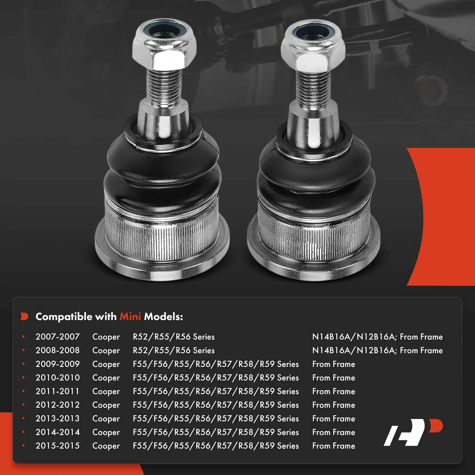 A-Premium 2x Front Lower Inner Suspension Ball Joint for Mini Cooper 2007 2008 2009 2010 2011 2012 2013 2014 2015