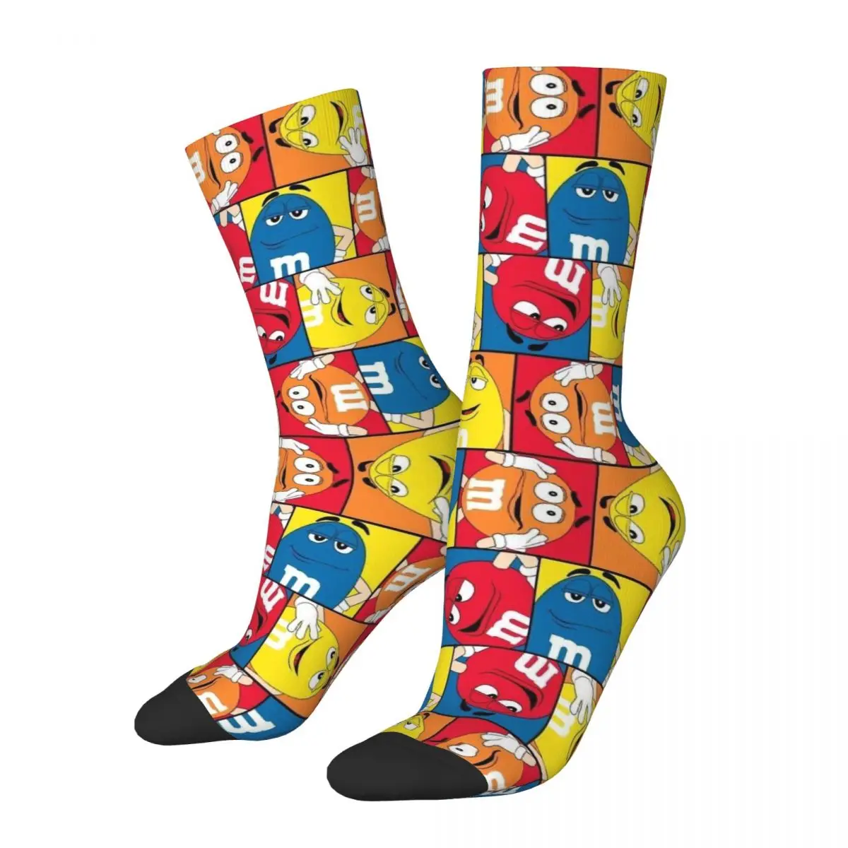 M beans Funny Dress sock Candy Character Collection Unisex Winter Socks Cycling Happy Crew Socks Street Style Crazy Sock