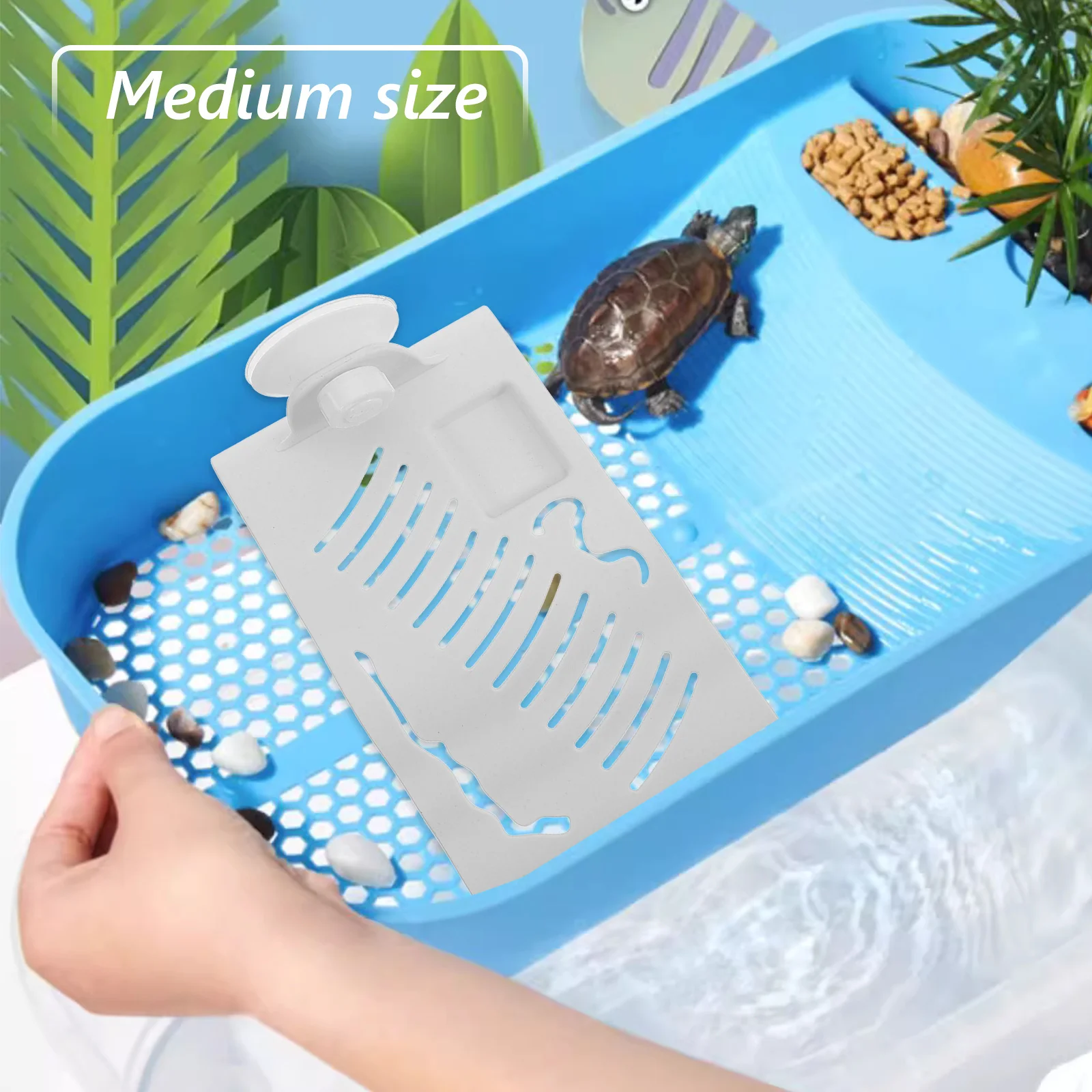

Turtle Resting Platform Suction Cup Basking and Climbing Functionality for Turtle Tank Decor Multi-Use Aquatic Pet