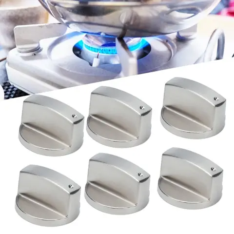 6Pcs 8mm Rotate Knob Zinc Alloy Control Knob Replacement For Kitchen Range Gas Stove Microwave Oven0°