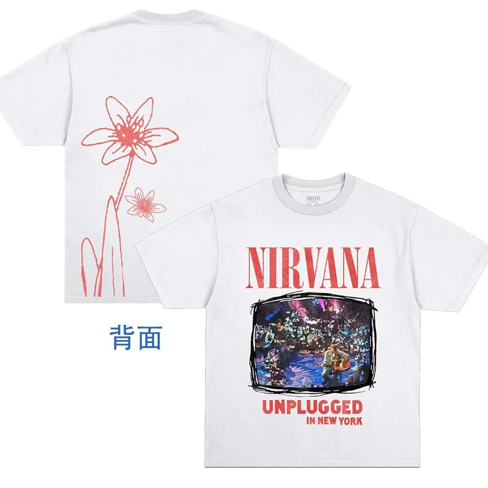 

NIRVANA Angel Rock Band's Heavy Male and Female Short-sleeved Couple Loose Retro T-shirts