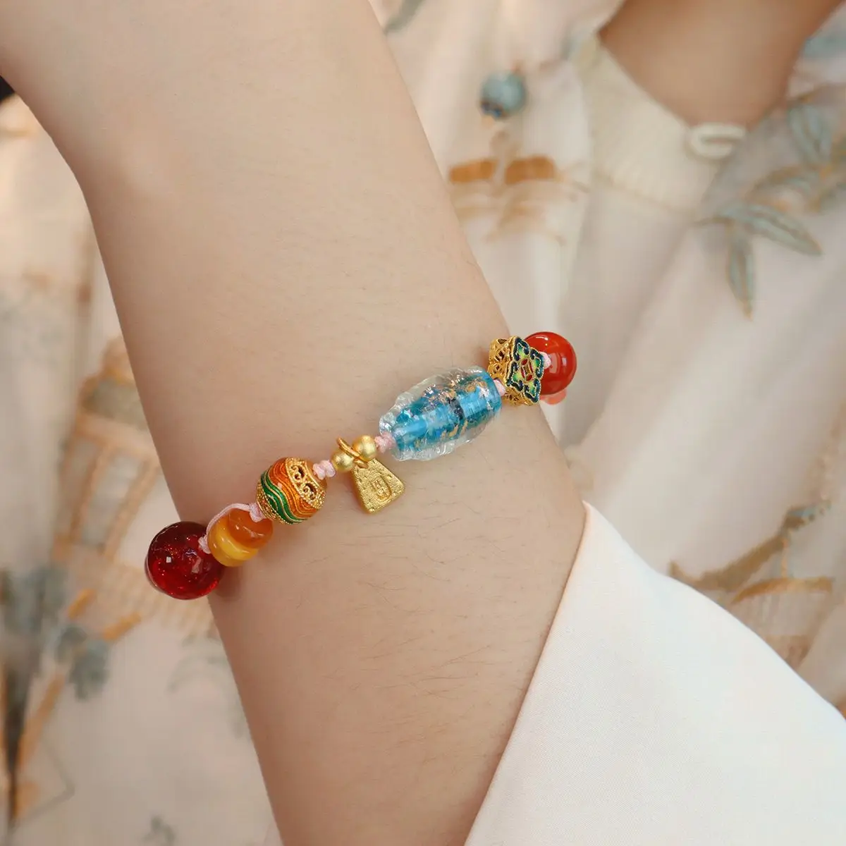 Twelve Tong Bao Duobao Hand String Handmade Rope New Chinese Natural Crystal Wealth Bracelets Original Trend Lucky Rich Jewelry