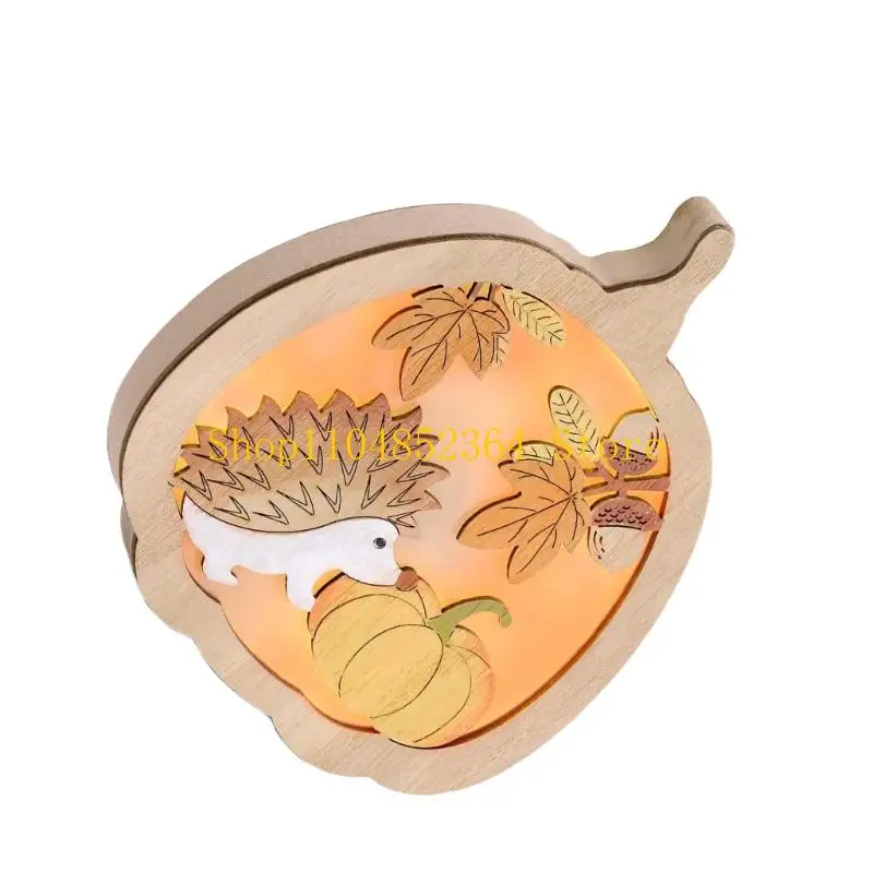 652F Thanksgiving Holzschnitzerei Handwerk Tischschild Dekoration Herbsternte Zuhause Akzentstück für DIY Urlaub Tischdekoration – Detail 2