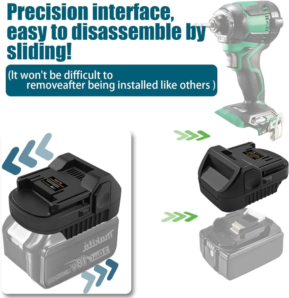 Converter Adapter for Makita 18V Lithium Battery Convert To for Hitachi for Hikoki 18V Li-ion Batttery Power Tools Drill MT18HK