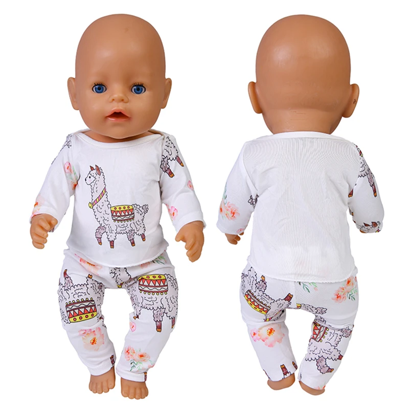 18 Inch Doll Clothes Frog Alpaca 2-piece Set Costume 43cm New Born Baby Suit American Girl Doll Accessories Children's Toys Gift