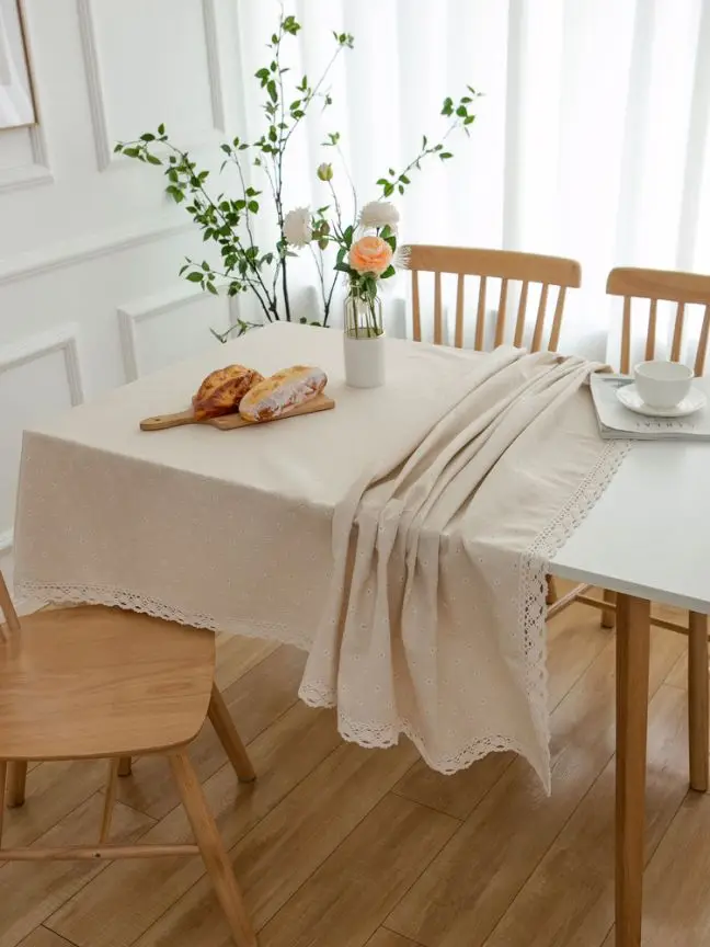 Korean Style Table Cloth Table Cover Rectangular Table Cloth Outdoor Rustic Farmhouse Tablecloth  Kitchen Wedding Dining Room