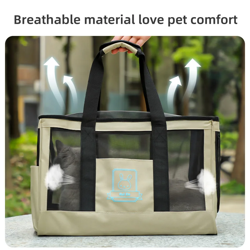 กระเป๋าใส่สัตว์เลี้ยงเหมาะสําหรับสุนัขและแมวตัวเล็ก มีหน้าต่างที่ระบายอากาศได้ดี และสามารถเปิดด้านข้างได้ สะดวกในการพกพา กระเป๋าสะพายข้าง และพกพาได้