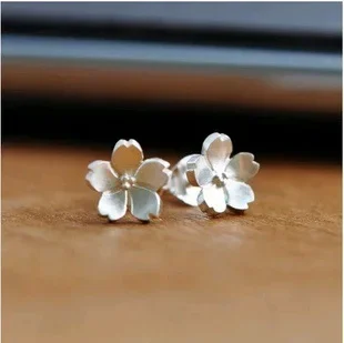 925 sterling silver flowers Stud Earrings for Women Elegant Wedding Jewelry pendientes mujer moda