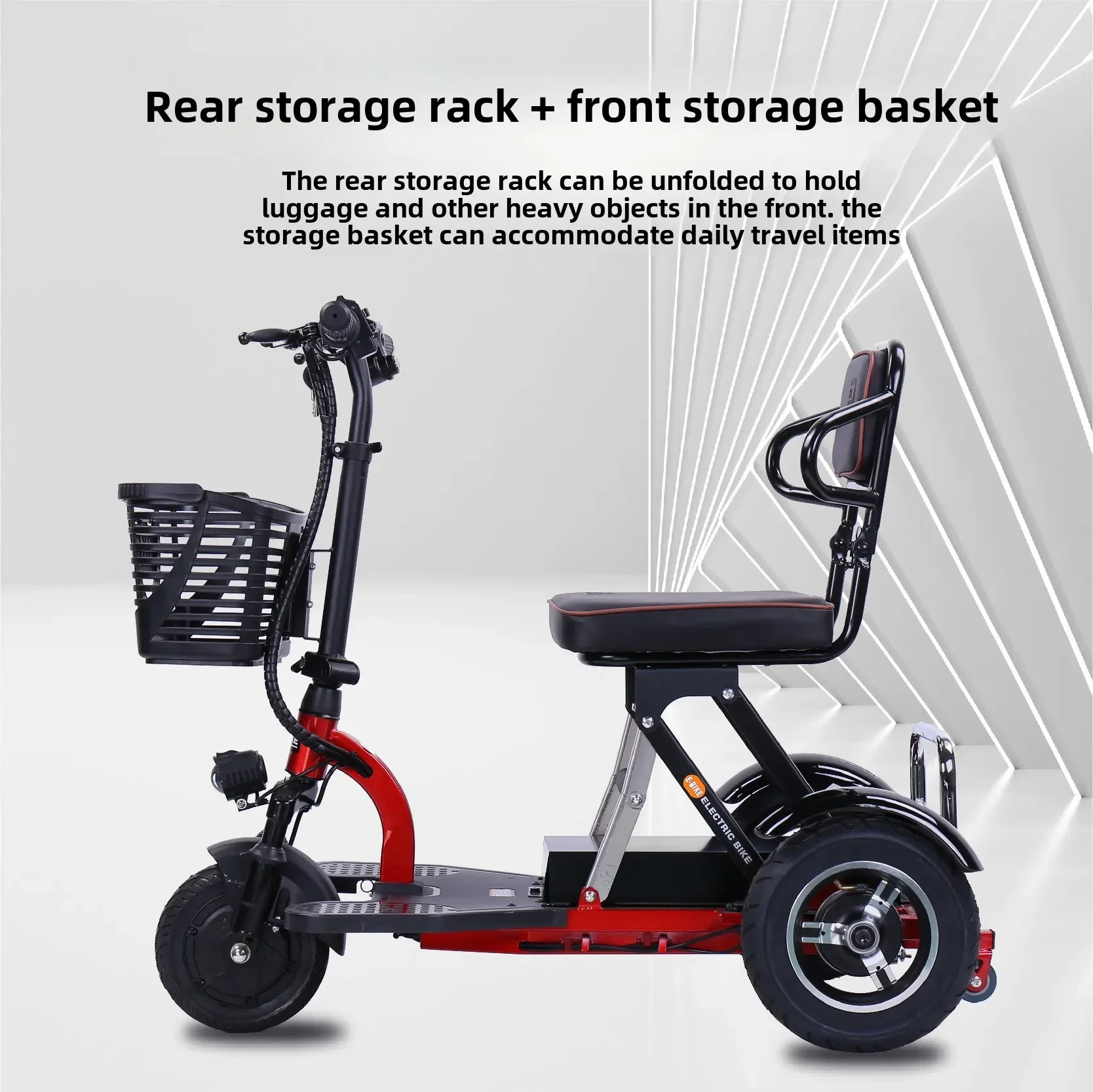 Adult Folding Electric Tricycle - Leisure Disabled Vehicle Elderly Transportation Mini Wheelchair for Independent Mobility