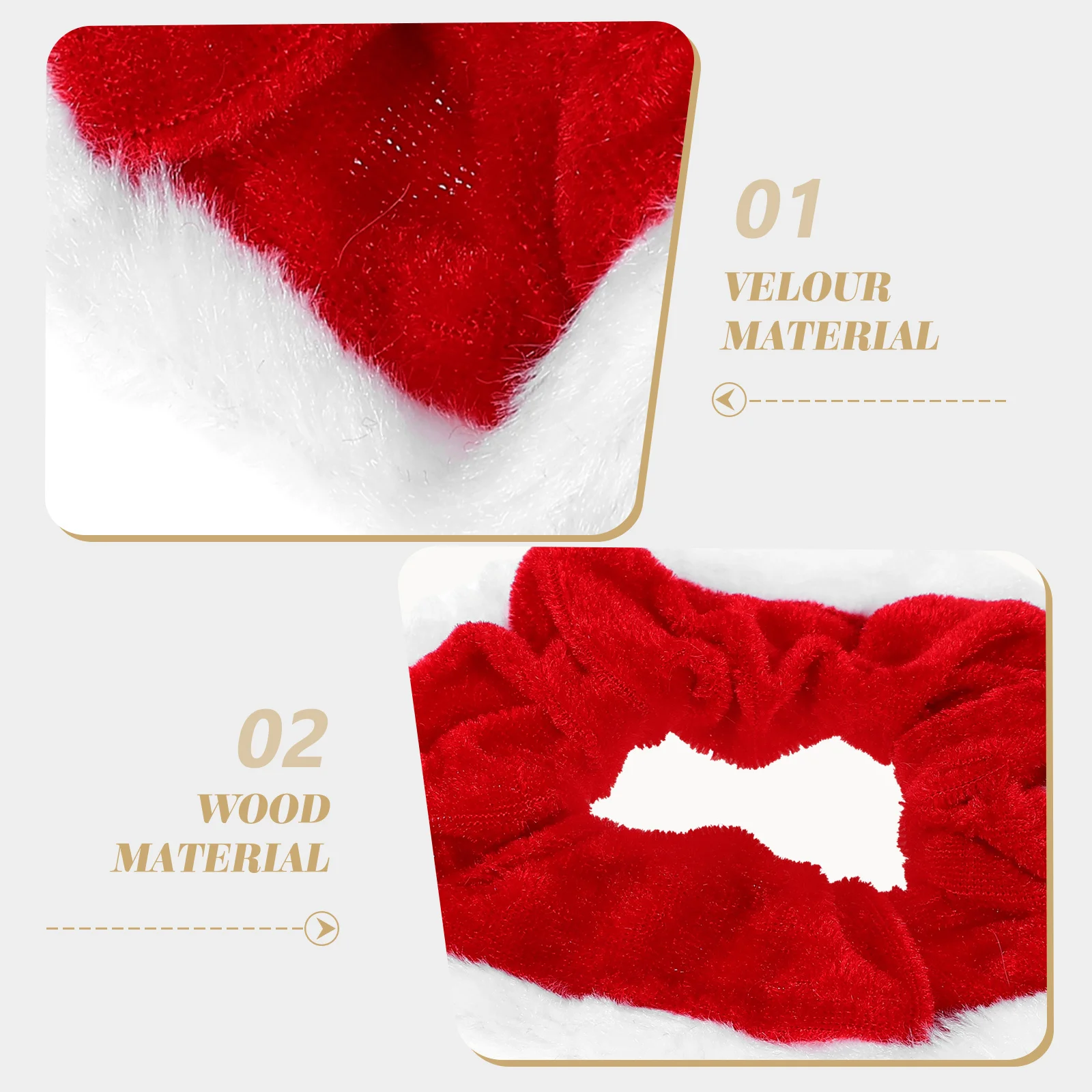 

5Pcs Velour Hair Scrunchies Stretch Elastic Ponytail Holder Christmas Headbands for Women Thick Thin Hair