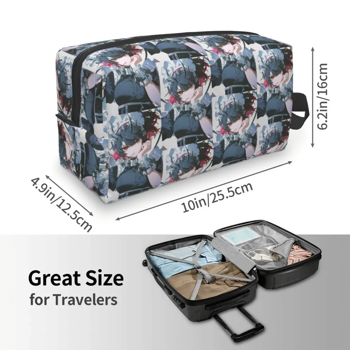 Game Zenless Zone Zero Ellen Joe Makeup Bag Cosmetic Organizer Storage Dopp Kit Toiletry Cosmetic Bag for Women Beauty Travel