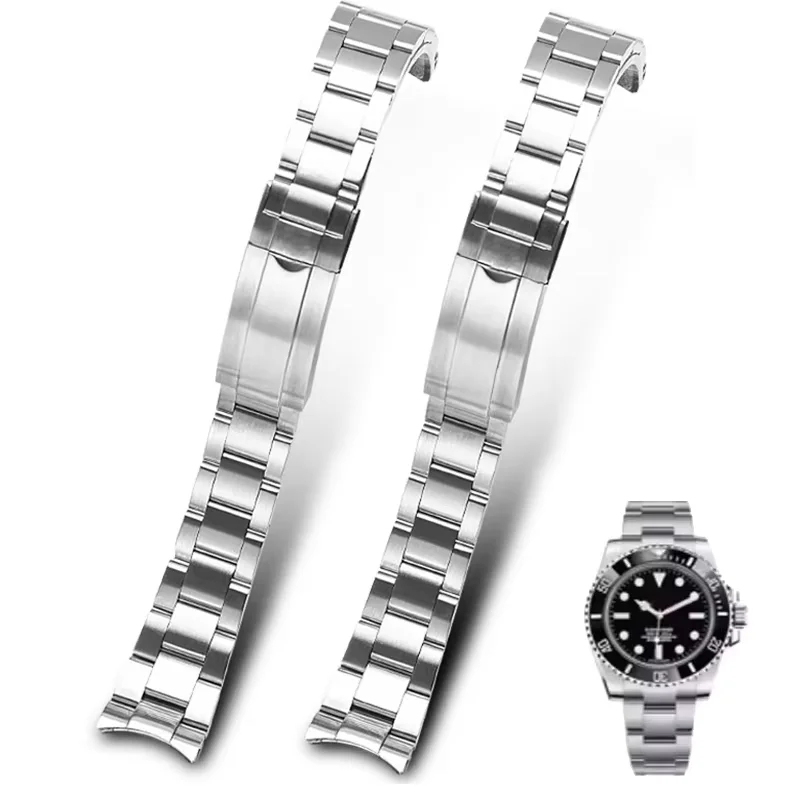 

904L Watchbands For Rolex SUBMARINER DAYTONA Men Folding Clasp 20mm 21mmWatch Strap Solid Stainless Steel Watch Bracelet
