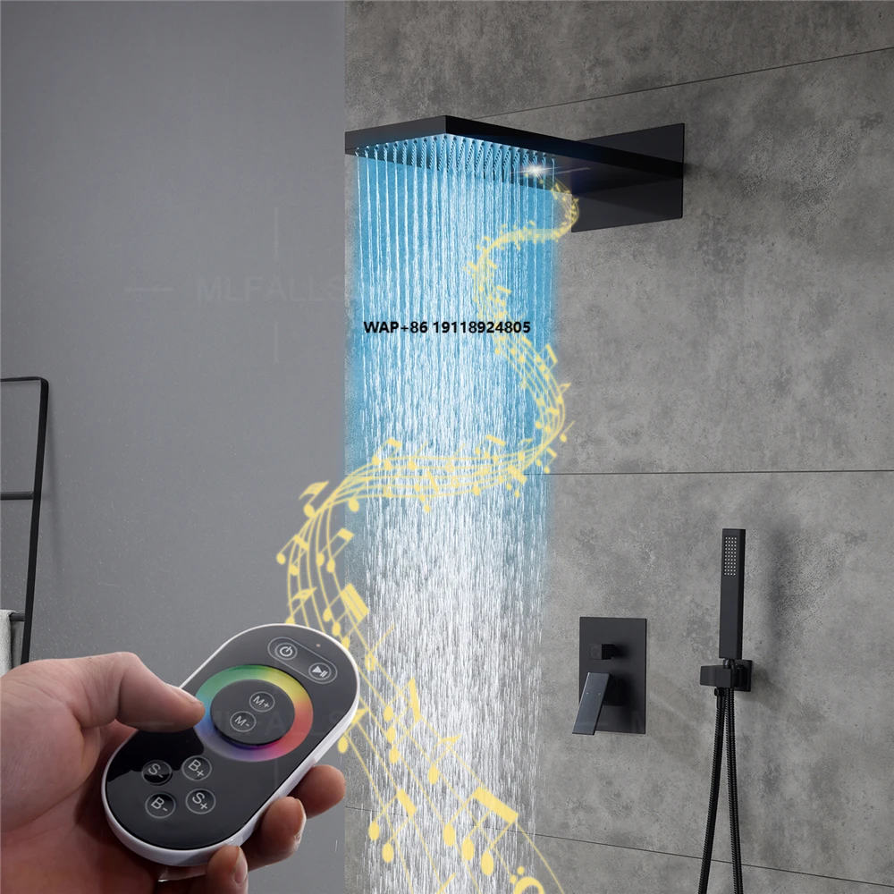 

Настенный душевой комплект с эффектом водопада и музыкой для ванной комнаты