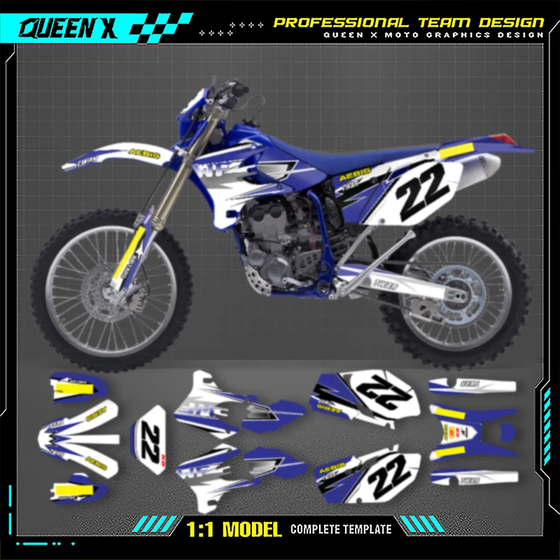 

QUEEN X MOTO Motorcycle Graphics Decals For YAMAHA WRF450 250 2003 2004 2005 2006 WR450F WR250F Motorcycle Decal Sticker 005