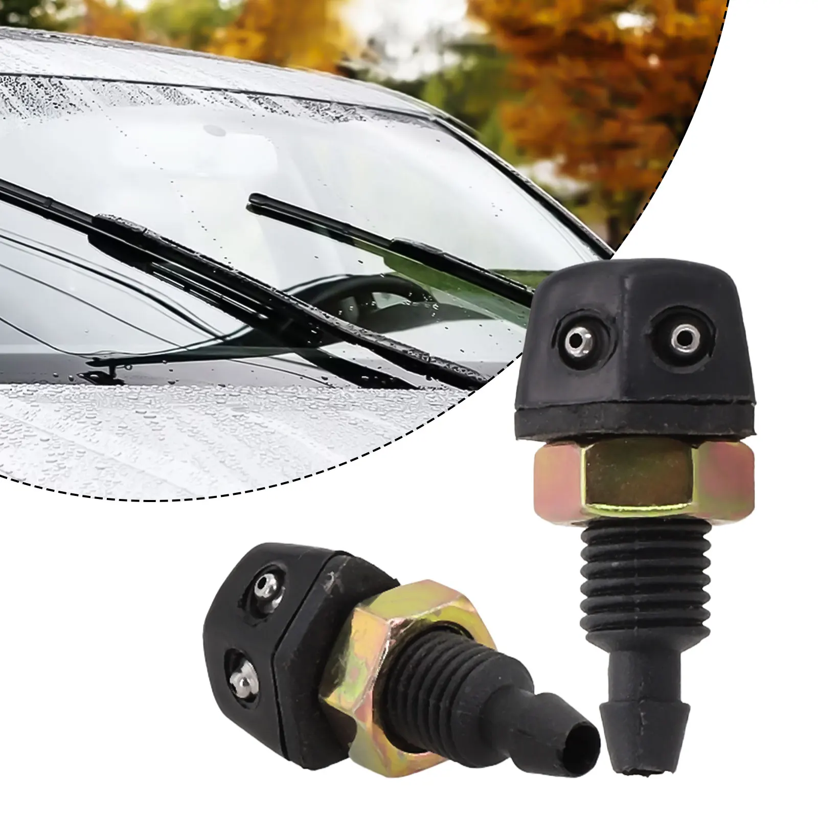 As Picture Shows Washer Front Windshield Wiper Sprayer Fitment Windshield Clear ABS Plastic Black Deal Replacement