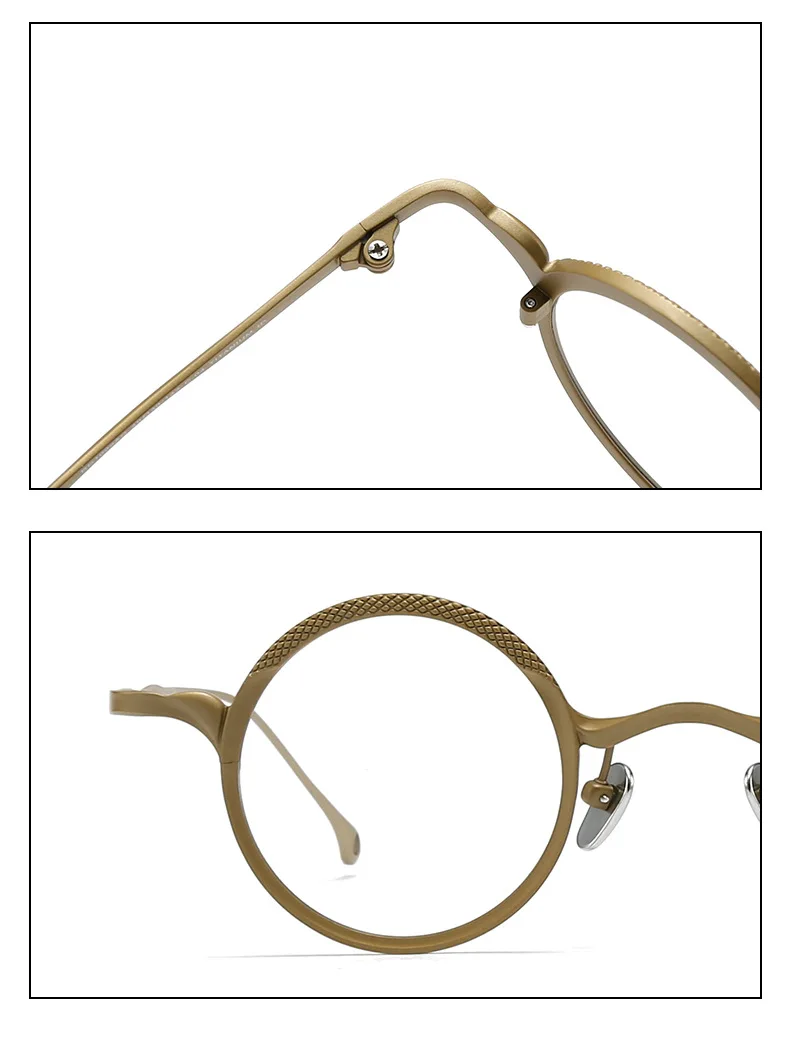Belight 光学ヴィンテージミニラウンドチタンヴィンテージレトロ女性男性処方眼鏡眼鏡フレーム RG1099AG