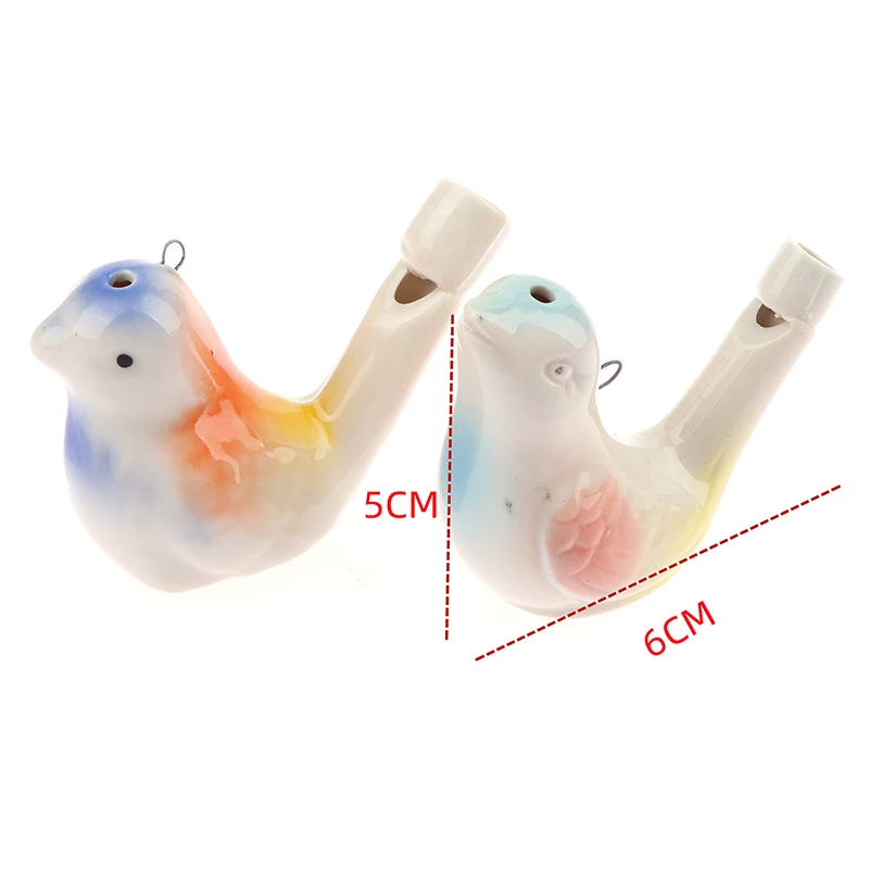 1PC Ceramic Water Bird Whistle With Rope Vintage Funny Musical Toys For Children Gift Educational Early Learning Painting Toy