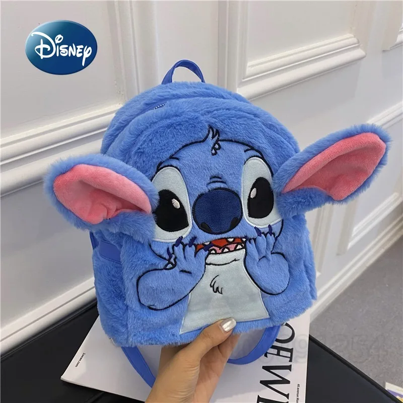 Disney Stitch New Mini Plush Backpack Cartoon Cute Children\'s School Bag 3D Fashion Women\'s Backpack Large Capacity High Quality