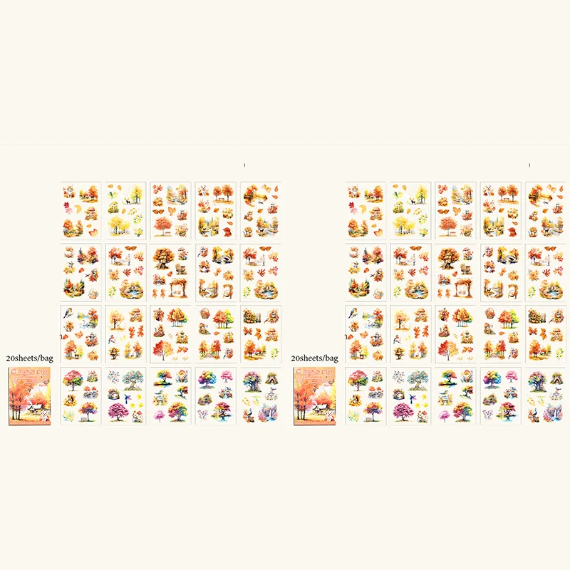 Mr Paper 20Pcs/bag Falling Flowers Garden Sticker Book Creative Material Stickers DIY Card Notebook Calendar