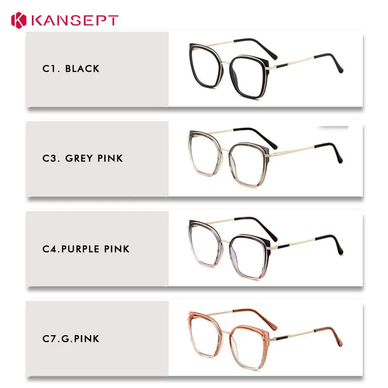 Kansept óculos de prescrição para mulheres armação de óculos de computador lentes ópticas de olho masculino mulher óculos grau
