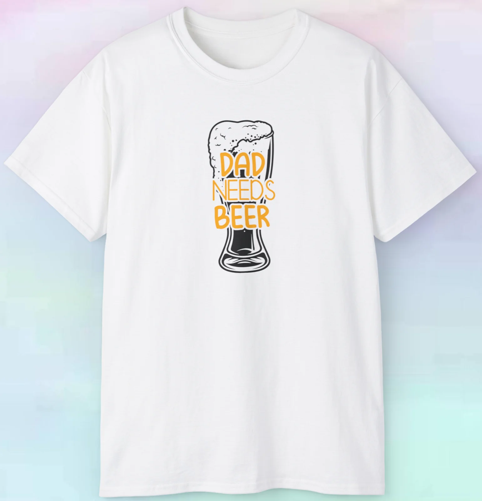 Men's Dad Needs Beer Cotton T Shirt | Funny Drinking Parenting | S-5XL Tee