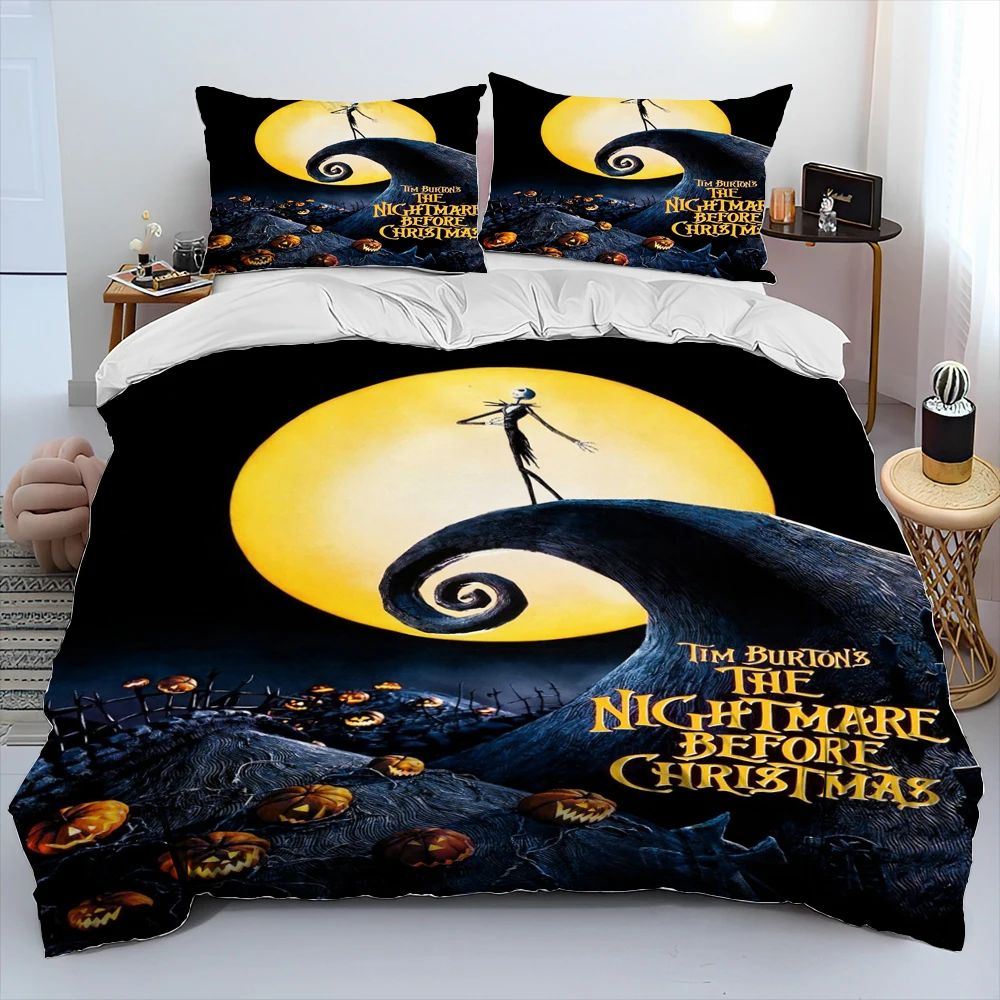 2025 New Christmas Cartoon The Nightmare Before Gift Bedding Set,Duvet Cover Bed Set Quilt,King Queen Size Bedding Set for Adult