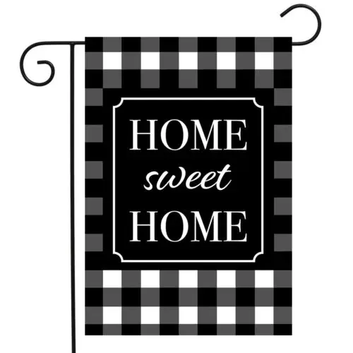 Home Sweet Home Checkers Spring Garden Flag ; Briarwood Lane