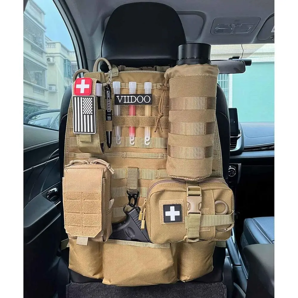 

Upgrade 1000D Molle Seat Back Organizer with Pouches, Tactical Molle Vehicle Panel Car Seat Cover Protector Seat Back Organizers