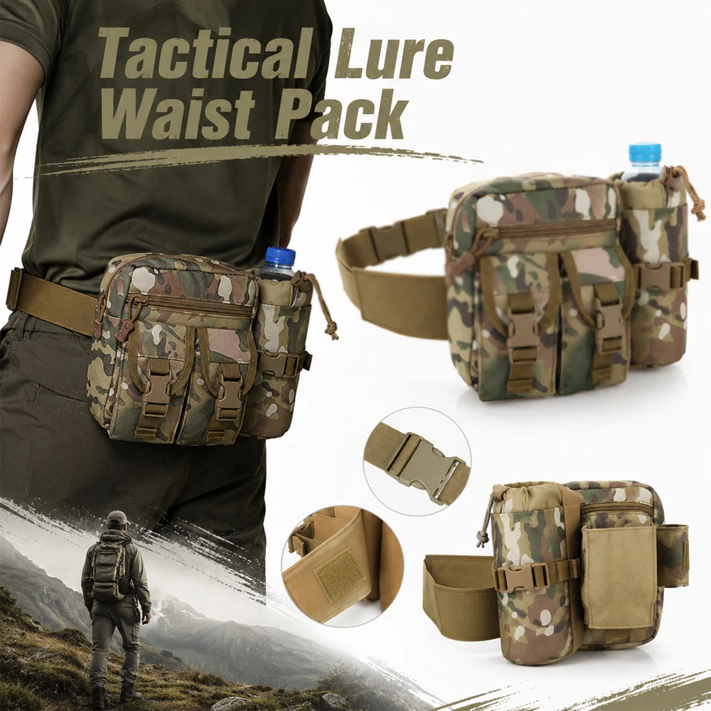 

Tactical Waist Bag Men Waterproof Nylon Belt Pack Military Hunting Hiking Water Bottle Holder Camouflage Mobile Phone Pouch