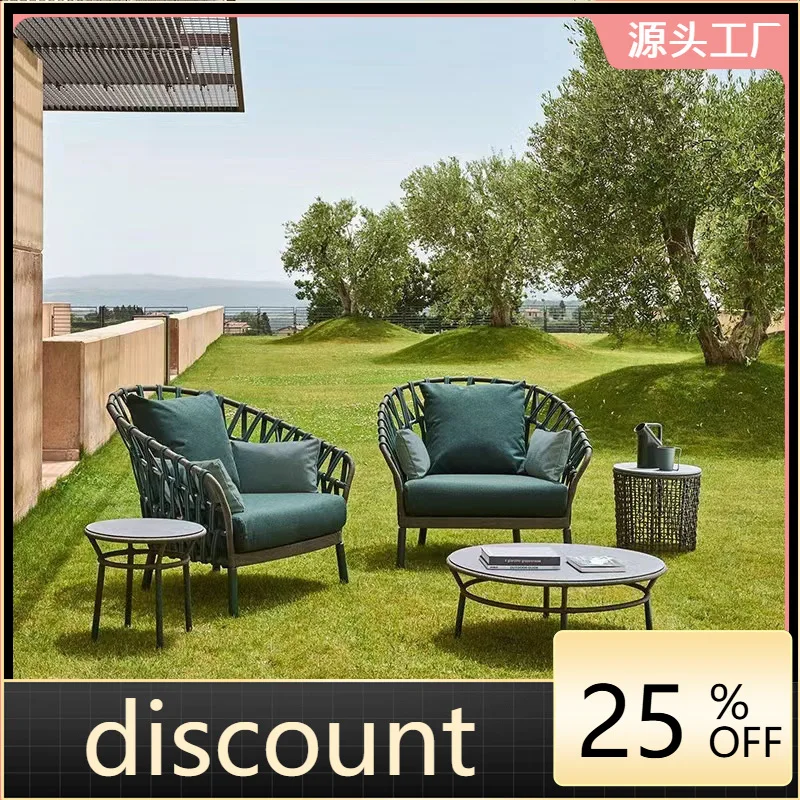 

LH Outdoor Sofa Waterproof Sunscreen Terrace Patio Balcony Leisure Rattan Furniture