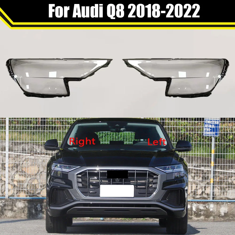 

Car Headlight Cover For Audi Q8 2018 2019 2020 2021 2022 Headlamp Lampshade Lampcover Head Lamp Light Covers Glass Lens Shell