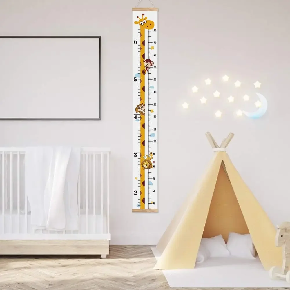 50-190cm growth chart wooden measuring canvas height chart wooden height ruler for kids baby shower gifts