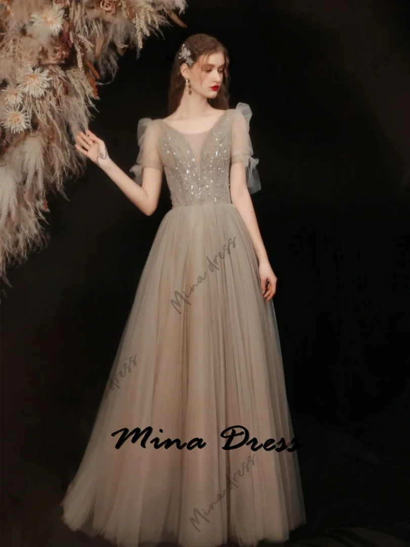 

Mina Customized Backless Evening Dresses Woman Elegant Luxury Evening Dress 2024 Dubai Sequins Simple and Elegant Formal Dress