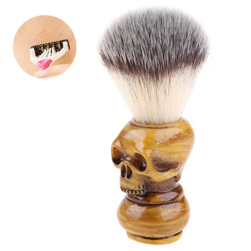 Blaireau rasage poils blaireau crâne fait à main manche en bois-cadeau pour hommes