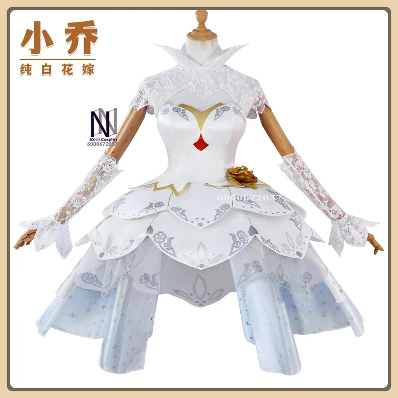 

ABC123Game Honor of Kings Xiao Qiao Cosplay Costume Pure White Wedding Dress Full Set High Quality Anime Clothes (Femalex,3;b'2.
