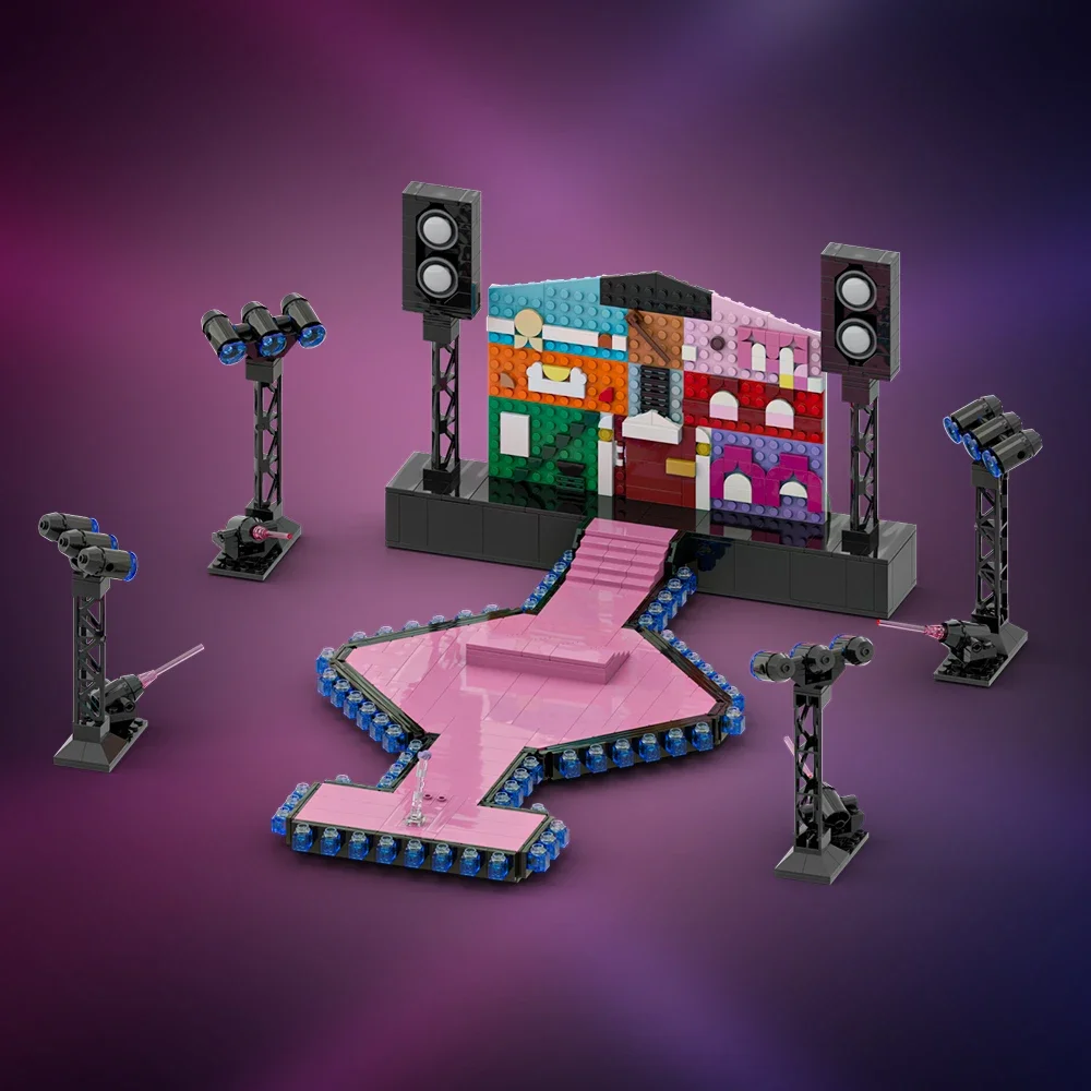 MOC テイラーズピンクパレスハウスモデル時代ツアービルディングブロック愛好家の家レンガのおもちゃ子供女の子愛を告白ギフト