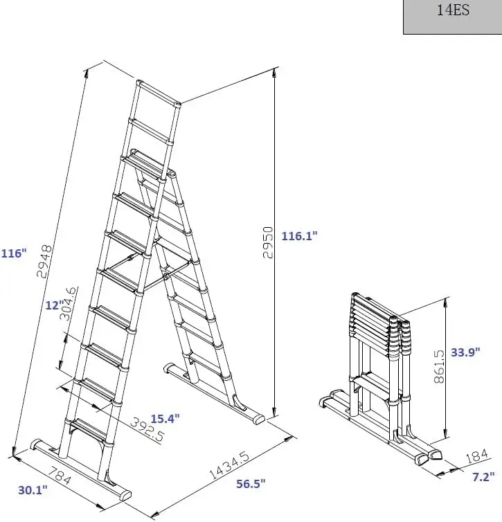 Telesteps 14Es Telescoping Ladder, Patented One-Touch Release, Osha Compliant 10 Ft, Wide Pro Step, Telescoping A-Frame