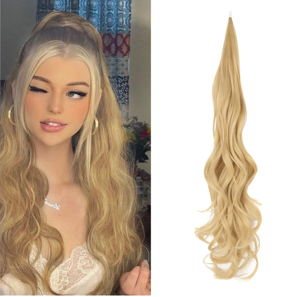 Synthetic Ponytail Extensions Flexible Wrap Around Hair Ponytail Wig Flextail 32inch Long Horse False Weave Pony Tail Overhead