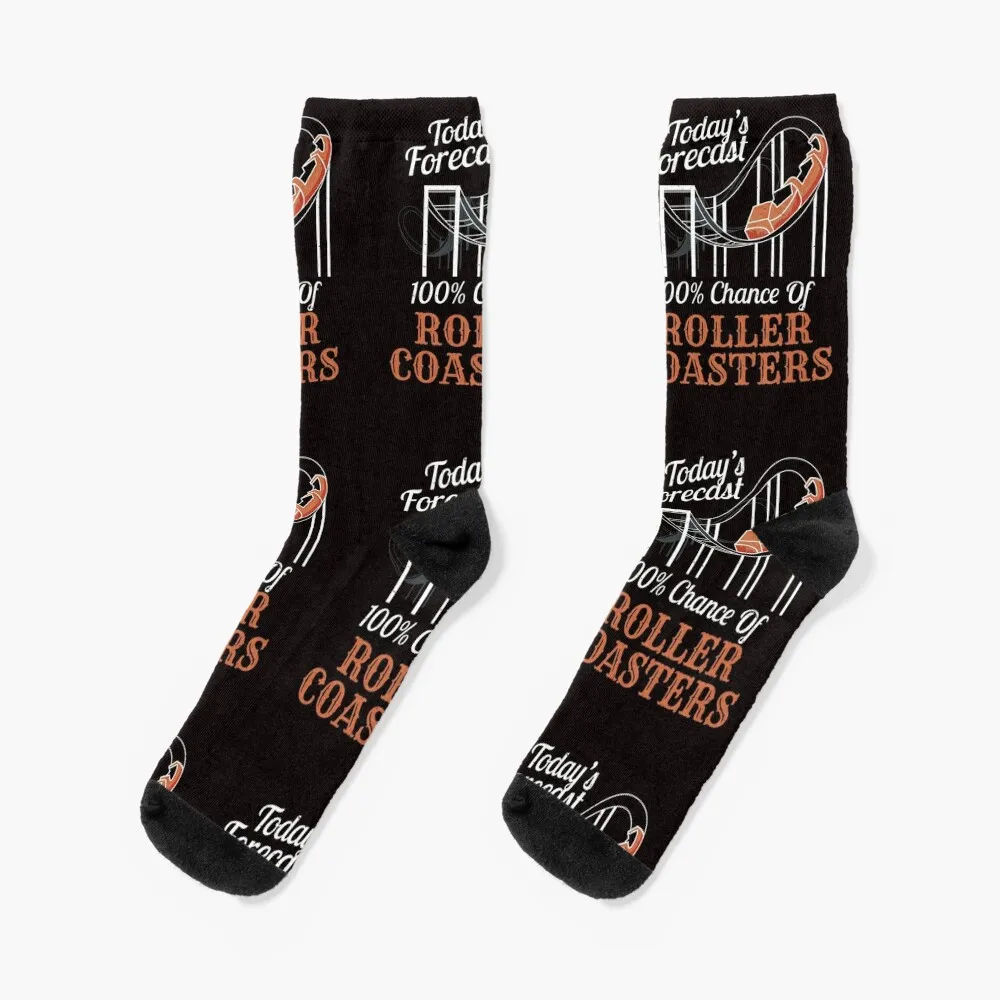 Roller Coaster Ride Fan Adrenaline Junkies Forecast Gift Socks with print floral floor summer Man Socks Women's