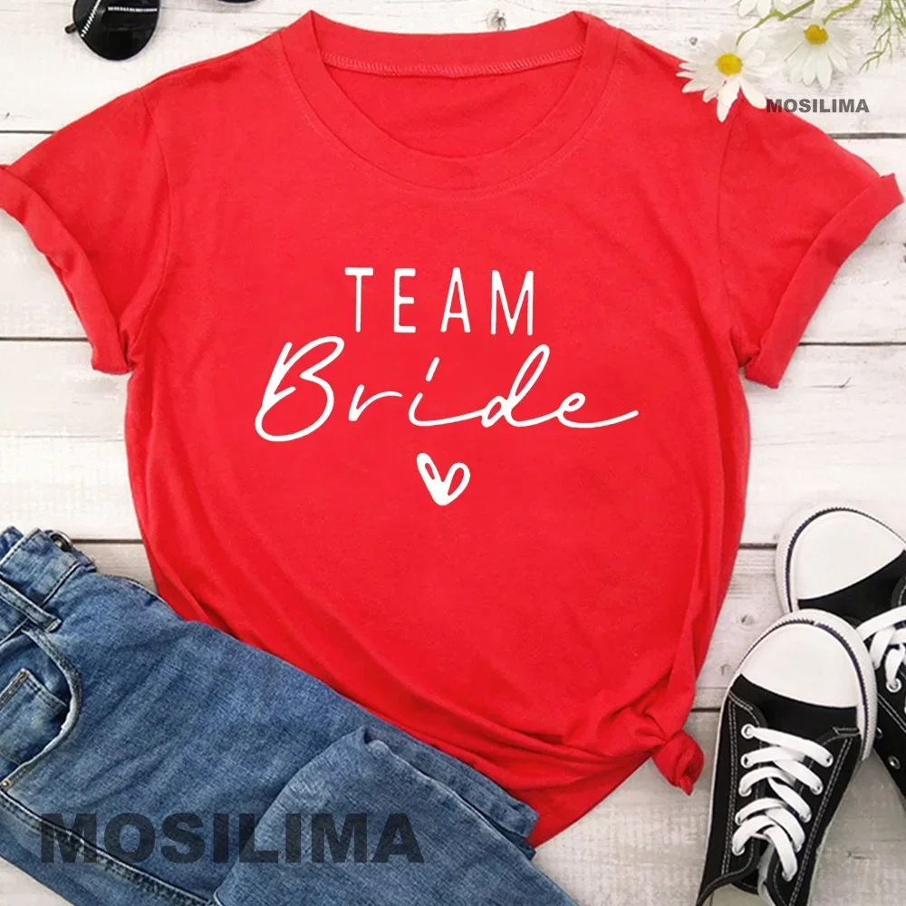 20224 Girls Wedding Female Tops Tees Women Team Bride Bachelorette Party Shower Hen Party Bridesmaid T-Shirt