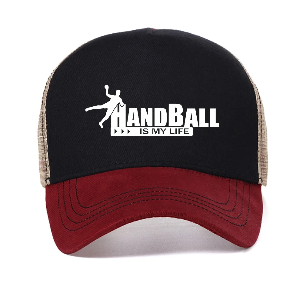 

Men Handball Is My Life cap Creative Mens Harajuku casual baseball cap fashion adjustable Breathable Snapback hat mesh sun hats