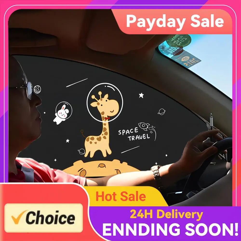 

Магнитная складная автомобильная шторка-солнцезащита с милым жирафом для детей на боковое окно