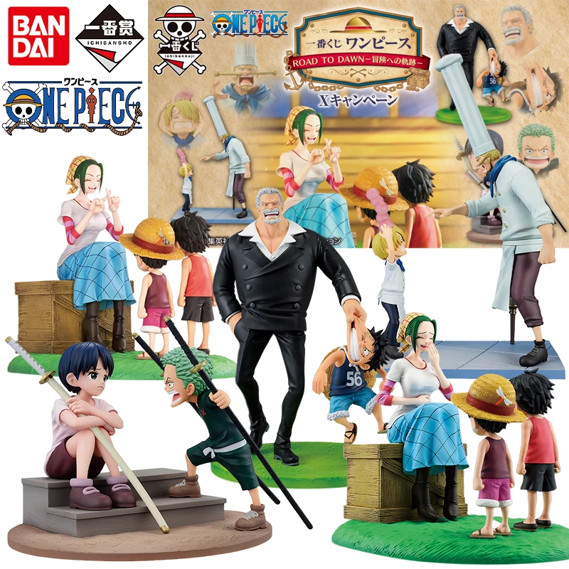 

Bandai Genuine Ichiban ONE PIECE ROAD TO DAWN Anime Figure Luffy Ace Garp Action Toys for Kids Christmas Gift Collectible Model