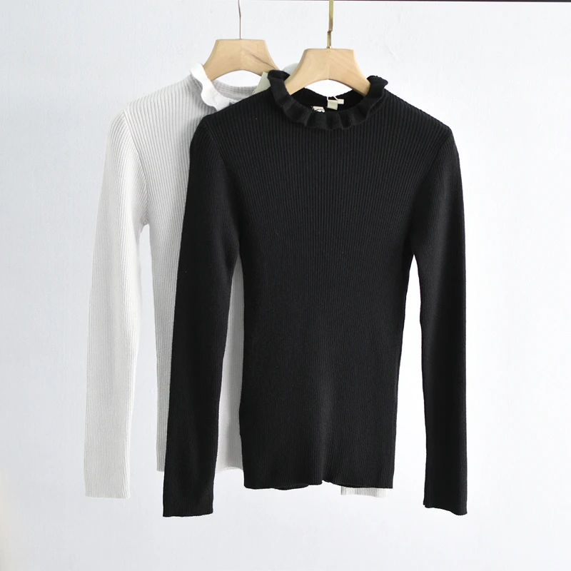 

Женский облегающий длинный вязаный свитер свека с высоким воротником, эластичный осенне-зимний новый теплый базовый слой, топ Faion