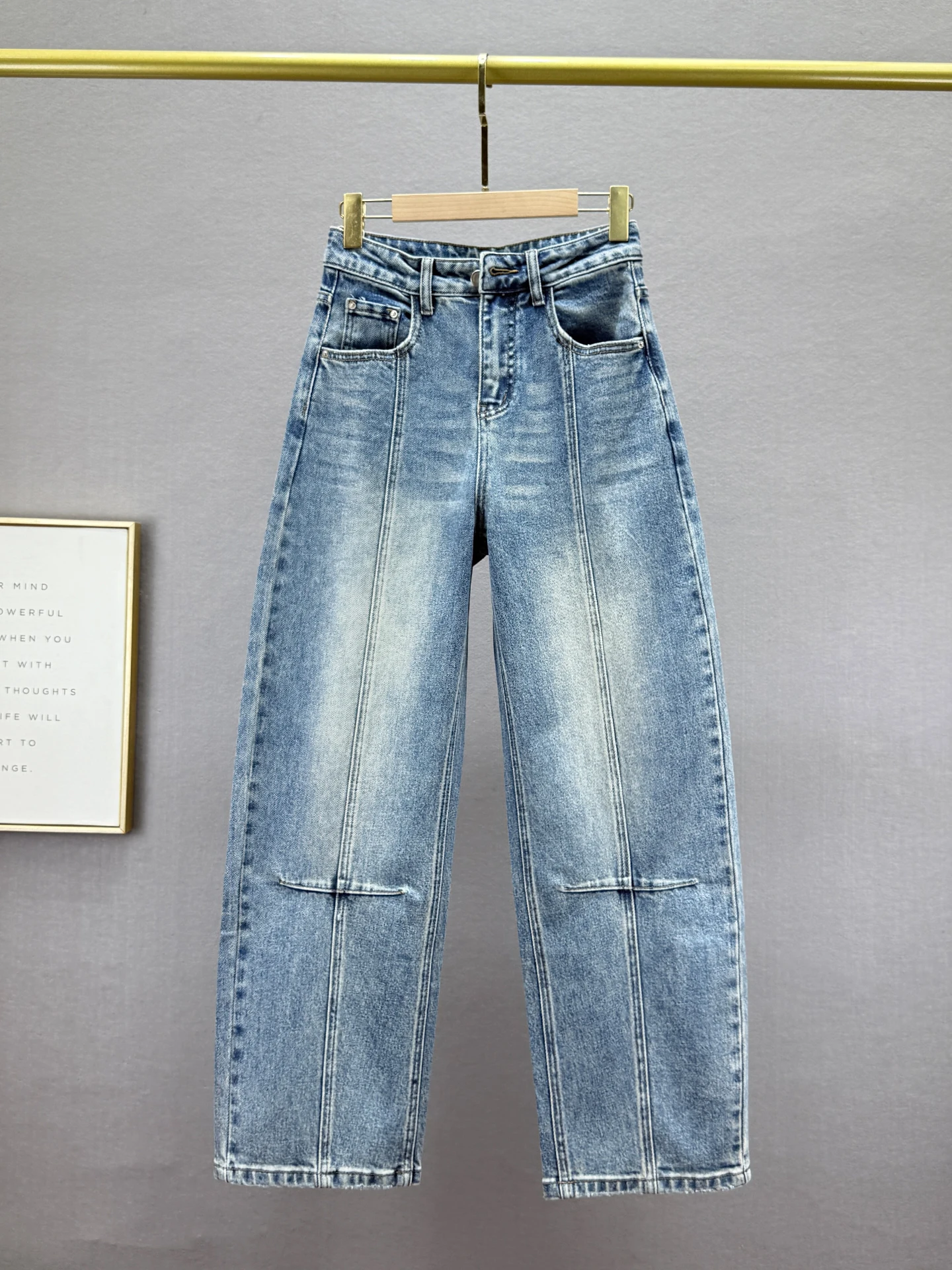 

Женские джинсы с высокой талией, свободного кроя, весна 2026, новинка, утягивающие, в европейском стиле, с широкими штанинами, повседневные, деним